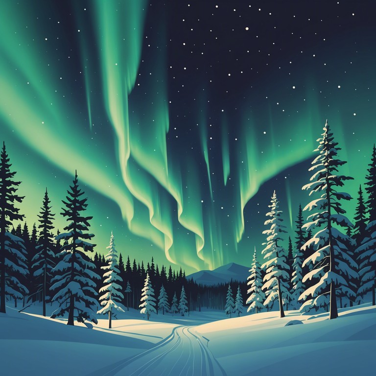 An instrumental composition that weaves the ephemeral and serene elements of the northern finnish landscapes into a mesmerizing auditory experience that channels the deep cultural roots and mystical ambiance of lapland. It captures the fleeting light of winter auroras and the expansive silence of snow covered forests, resonating with a sense of both isolation and profound beauty.