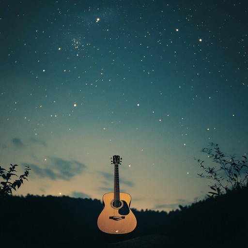 A serene, emotional composition featuring a softly strummed acoustic guitar accompanied by subtle atmospheric sounds. This instrumental aims to evoke the bittersweet feeling of a quiet summer night, with gentle melodies to help unwind and reflect.