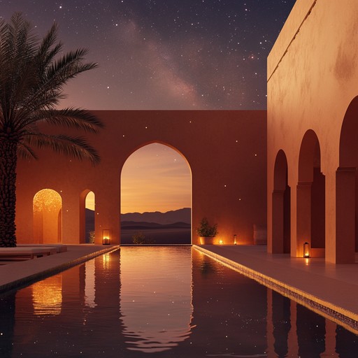 A dreamy instrumental piece that transports you to a serene middle eastern oasis, with gentle, flowing melodies evoking a sense of peace and otherworldly wonder under starlit skies.