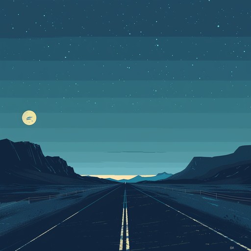 Imagine cruising on an open highway under the stars, the sounds of a soulful electric guitar leading the journey surging through themes of freedom and reflection, enhanced with a touch of rock.