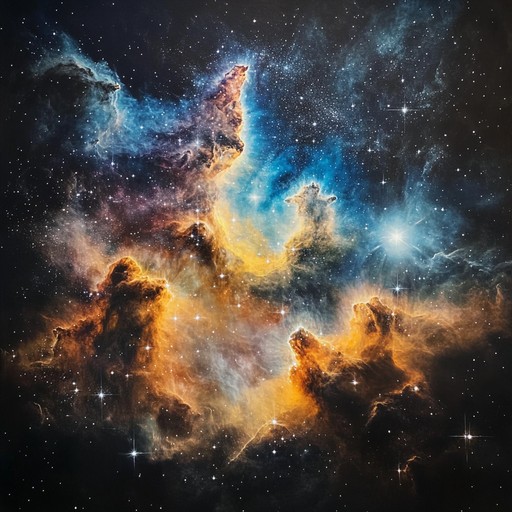 A sweeping orchestral piece that transports listeners to distant galaxies, blending ethereal melodies with cosmic harmonies to evoke the mysteries of the universe