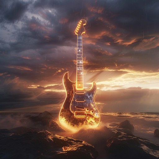 An electrifying rock instrumental centered around captivating guitar solos, powerful percussion, and relentless energy. Ideal for moments of high emotion and intense passion.