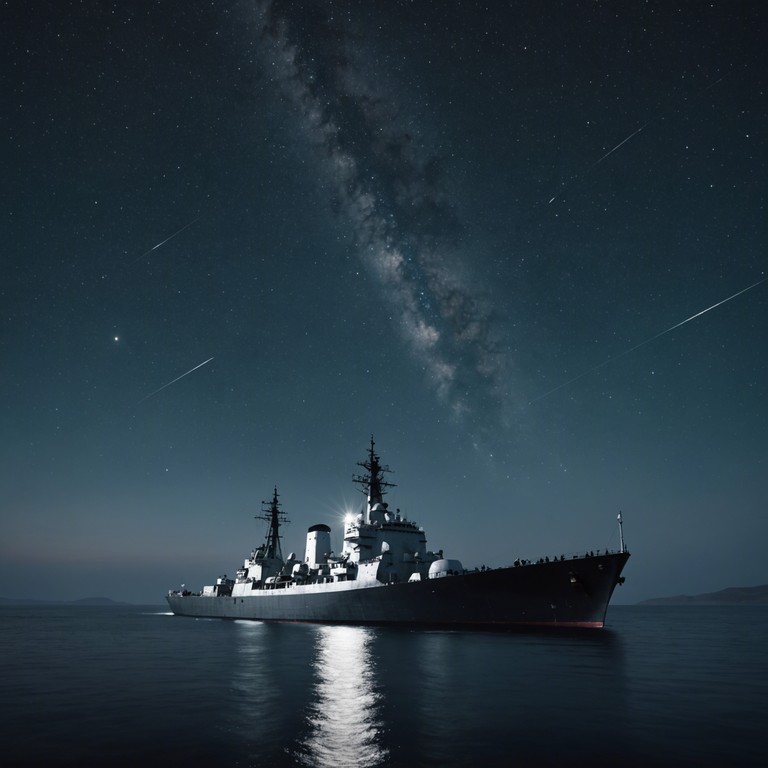 Echoes of arctic waters captures the essence of heroism and hardship faced by the russian navy. Using a balalaika, this piece melds the chill of the arctic with the warmth of valiant hearts, offering a unique auditory journey through naval life.