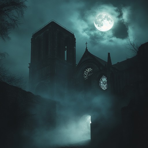 The listener is transported to a moonlit cathedral, where whispers of lost souls and echoes of ancient hymns blend with the deep resonance of an organ, creating a soundscape that is both mournful yet strangely uplifting.