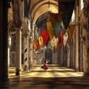 an upbeat folk tune capturing a jester's playful court dance
