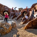 children exploring gritty, adventurous playground realms musically explained