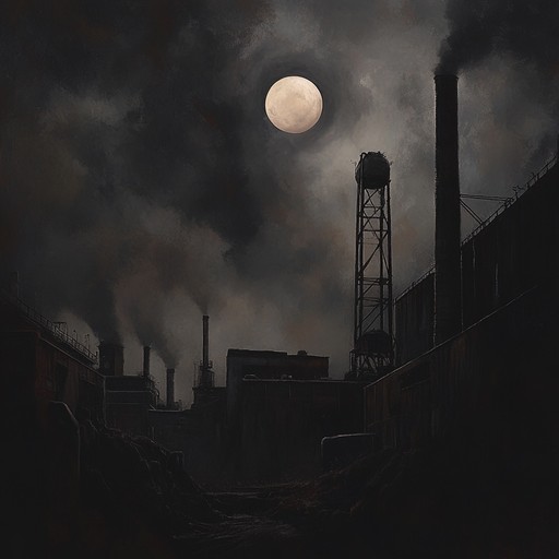 An intense darkwave composition featuring pulsating synthesizer rhythms. The brooding ambience is layered with ominous textures, evoking a sense of dark mystery and foreboding, like an eclipse unveiling hidden truths in a dystopian world