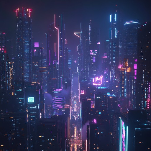 A soothing instrumental piece set in a futuristic neon lit cyberpunk city. The serene melody brings a sense of calm amidst the bustling cityscape, with gentle synths weaving a tapestry of peace and tranquility.