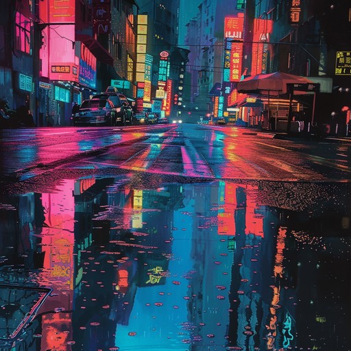 Imagine a world where neon lights flicker along rain soaked city streets, and digital interfaces blend seamlessly into the fabric of reality. This instrumental piece balances soft, ambient textures with subtle, futuristic synth leads, perfect for a relaxed, late night vibe. The music flows effortlessly, creating an atmosphere of tranquility amidst the cybernetic chaos.