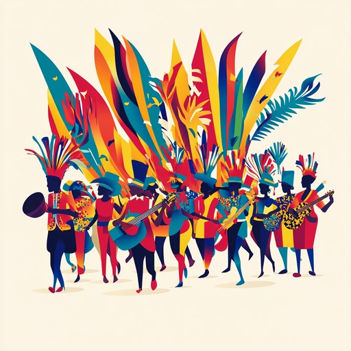 An energetic and joyful fusion of samba rhythms and jazz harmonies, perfect for a summer celebration, driving happiness and dance vibes