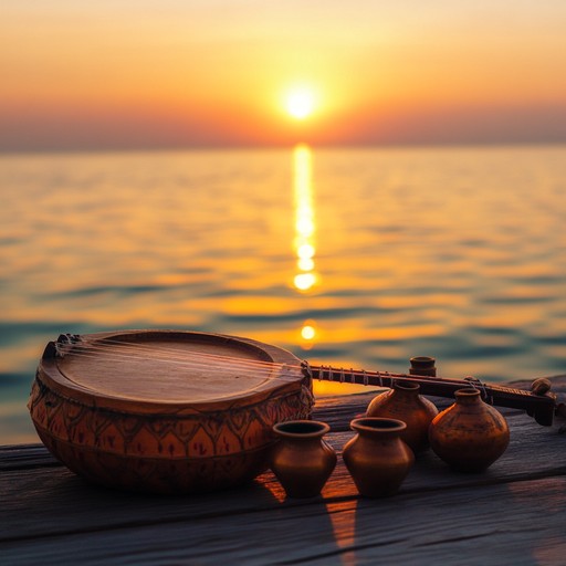 Immerse yourself in a soothing instrumental that unites delicate eastern melodies with smooth western harmonies, creating a peaceful soundscape for calm reflection