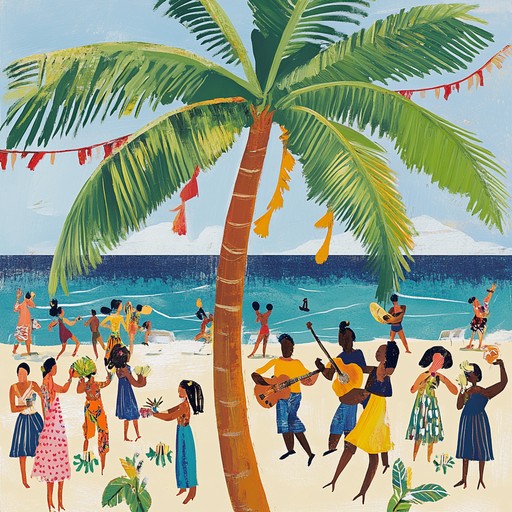 Step into a tropical jazz fiesta with this cheerful latin jazz instrumental, featuring lively rhythms and exuberant trumpets that will make you feel the warmth of a summer celebration in the caribbean.