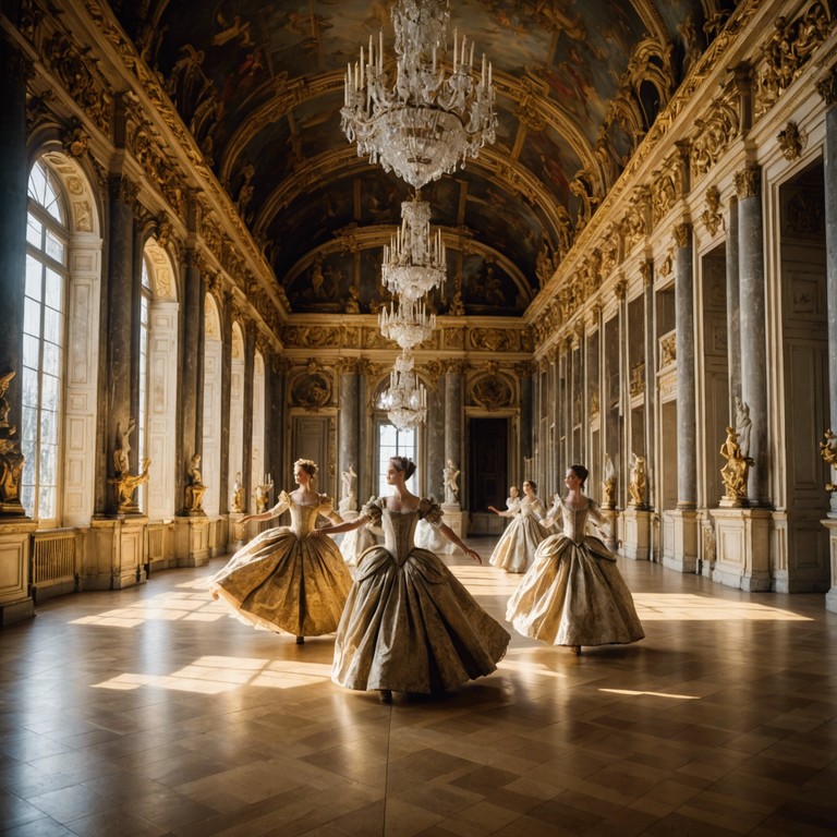 This track takes the listener on a journey through time, where the traditional sounds of the harpsichord are uplifted by lively modern rhythms, illustrating a festival morning filled with sunlight and dancing in the historic versailles.