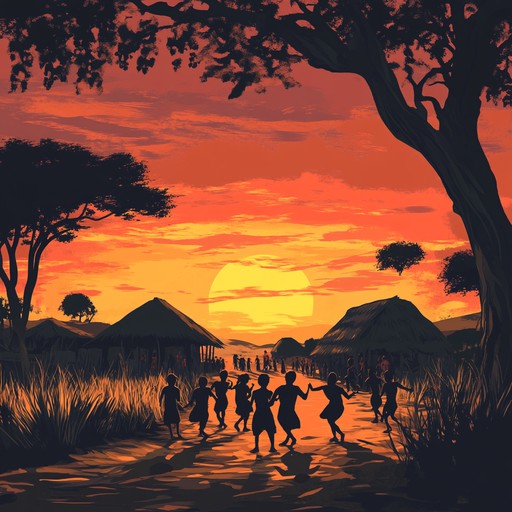 This track captures the essence of a fiery sunset in an african village, pulsating with passionate rhythms and vibrant melodies. The rich percussion, melodic horns, and rhythmic bass line evoke scenes of communal dancing, joy, and celebration. The tempo accelerates as the song progresses, creating an infectious energy that is impossible to resist, immersing the listener in a tapestry of sound that celebrates life and unity.