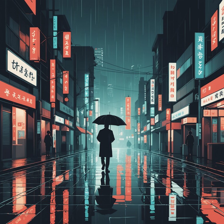 Imagine walking through the shimmering, rain drenched streets of tokyo at night, your footsteps the only sound besides the sporadic droplets that dot the urban landscape. This instrumental reflects the heart of a lone individual amidst the vast, neon lit expanse, offering a deep contemplative sound that combines traditional japanese instruments with a touch of melancholia.