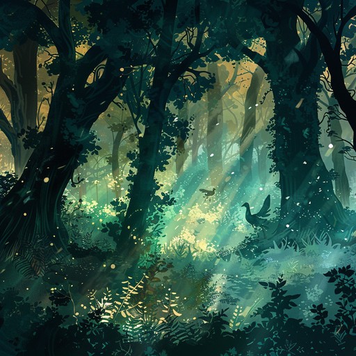 Dive into a lush and mystical woodland where haunting echoes and serene melodies paint a picture of a forgotten, magical world. The intricate interplay of harp strings creates an otherworldly atmosphere, making listeners feel as if they are wandering through a forest filled with secrets and enchantment.