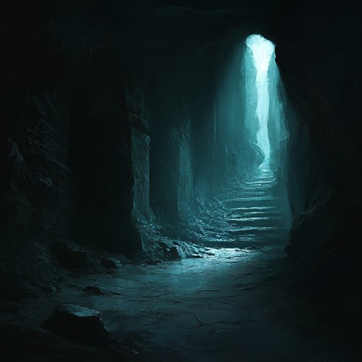 A journey through mysterious, shadowed caverns filled with haunting echoes, creating an immersive and eerie experience perfect for deep contemplation or tension.