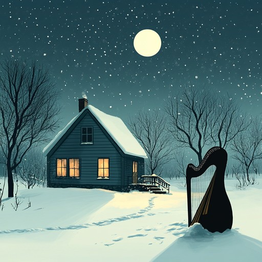 A tender instrumental lullaby that captures the essence of a festive evening, combining the gentle melodies of a harp to create a warm and peaceful atmosphere perfect for a cozy night's rest