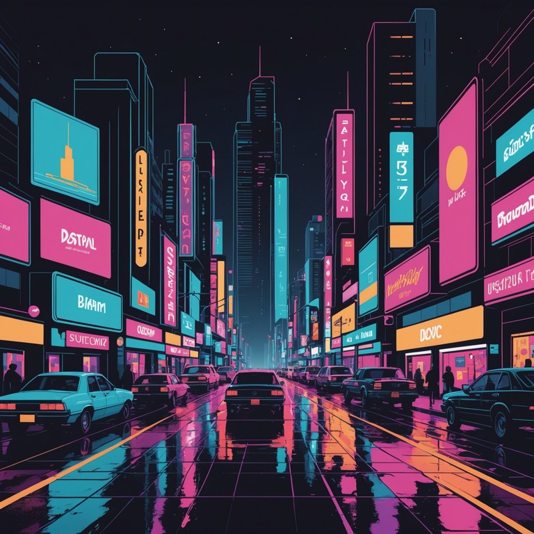 This track paints an auditory picture of a neon lit, futuristic city bustling with life and energy. Synthesized sounds merge flawlessly with rhythmic beats, crafting an atmosphere of excitement and innovation. The track is perfect for moments needing an infusion of vigor and foresight.