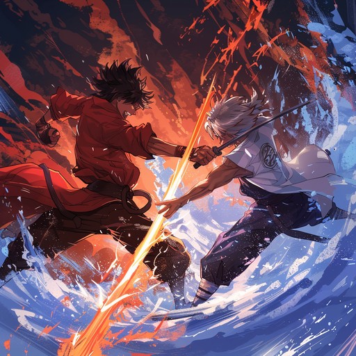 A dramatic and powerful instrumental piece tailored for intense fight scenes in anime. With a blend of electric guitar and orchestral elements, it elevates the tension and stakes, ensuring a gripping viewing experience. The track's dynamic turns and powerful themes encapsulate the adrenaline and resolve in every blow exchanged.