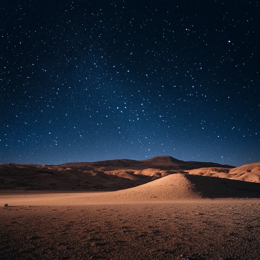 A serene blend of middle eastern scales and modal harmonies, evoking the peacefulness of a desert under the starlit sky. The composition features the heartwarming sounds of the oud, accompanied by gentle percussion to create a tranquil atmosphere perfect for relaxation and inner peace.