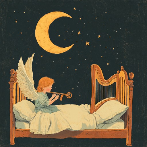 A serene instrumental lullaby featuring the soothing sound of a harp, creating an angelic and peaceful atmosphere for children's bedtime. This gentle music wraps little ones in comfort, helping them drift off to a restful sleep with a spiritual touch.