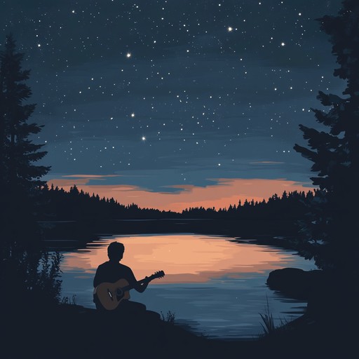 A soothing instrumental track that combines gentle acoustic guitar with subtle, atmospheric elements to create a poignant and emotive experience reminiscent of a tranquil summer night. This composition aims to capture the serene beauty of nature, the warmth of a starlit sky, and the introspective quiet of a personal journey through the past.