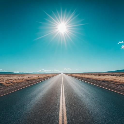 **a melodic guitar driven piece, sunrise over open road captures the essence of a new day and the sense of endless possibilities. The track builds gradually with soft percussion and bass, evoking a journey of self discovery and freedom. Its uplifting and spirited nature invites listeners to embrace the road ahead with optimism and hope.**