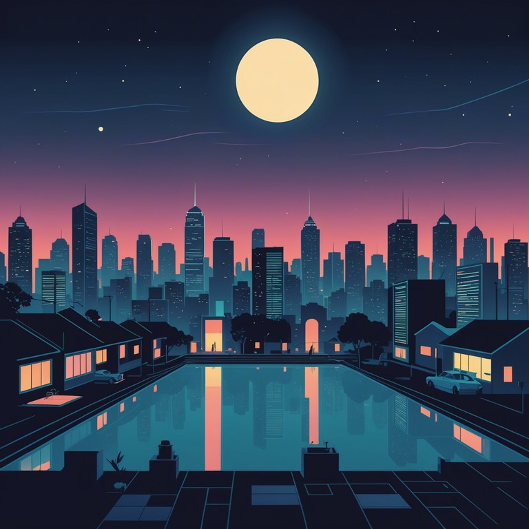 This alternative description paints a picture of the same evocative journey, only this time under the tranquil light of a full moon, casting silvery reflections on the shadowy architecture of our retro futuristic city. The track emphasizes the serenity and the profound depth of night, enriched by a hauntingly beautiful synth melody.