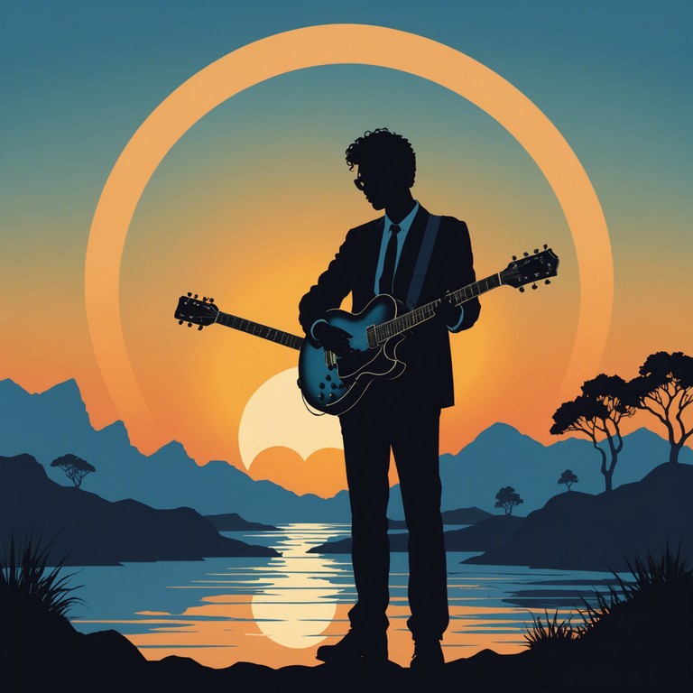 This track features a mesmerizing guitar lead playing soothing, trippy solos over a blues inspired rock background, perfect for evening relaxation or introspective moments.