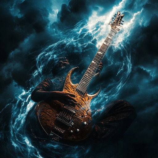 A powerful blend of rock and classical indian raga elements, this track is designed to evoke intense emotions with thrashing guitars, rhythmic tabla, and impassioned melodies. Utilizing dynamic shifts and fierce tempos, it mirrors a tempestuous storm with an unyielding, rebellious spirit.