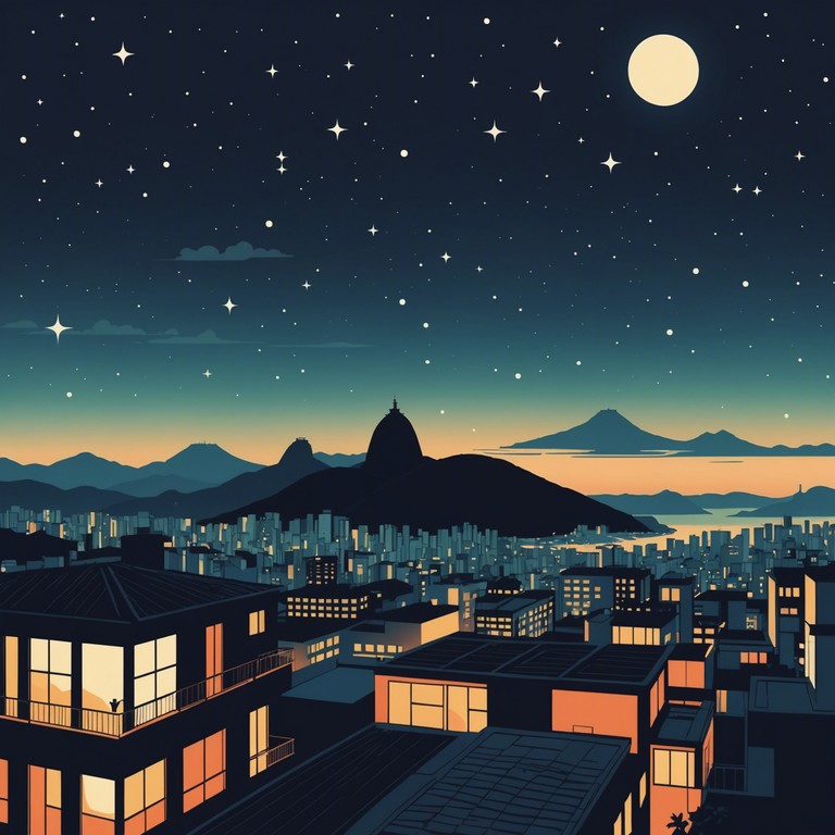 This track invites listeners to immerse themselves in the beauty and sophistication of a brazilian evening. Gentle guitar strums meld with soft samba rhythms, creating a backdrop for a serene and romantic night under the stars.