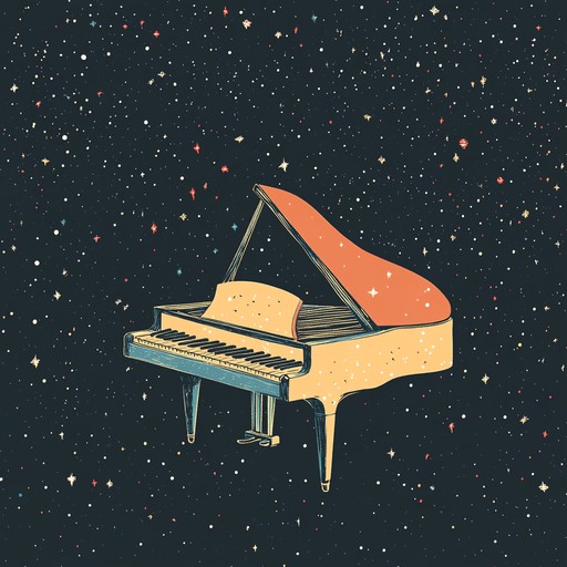 An instrumental piece where gentle, soulful piano melodies intertwine with ambient electronic textures, evoking the feeling of communicating with distant stars and galaxies. The composition creates a serene but yearning atmosphere, combining classical piano with futuristic soundscapes.