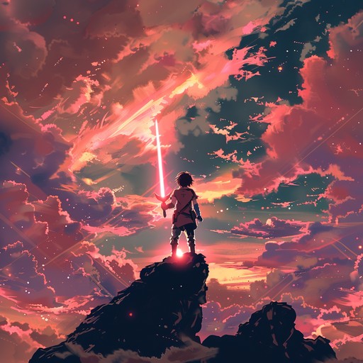 A high energy track designed to accompany the climax of an anime hero's journey. Elevating electric guitar solos and commanding orchestral elements intermingle, producing a spirited soundscape perfect for moments of intense action and ultimate victory. The track moves with a relentless rhythm, reflecting the hero's determination and unyielding spirit.