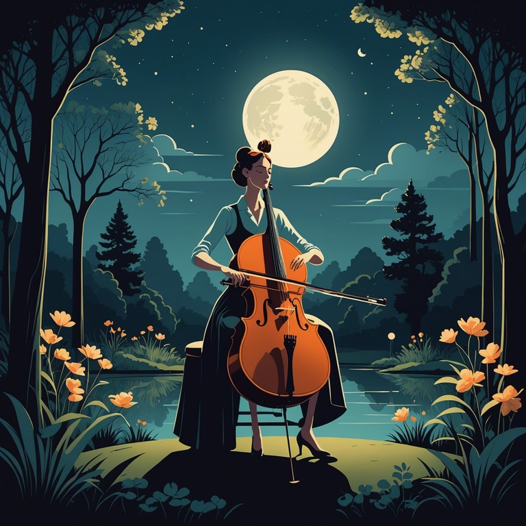 Imagine the eloquence of a lone cello, its bow gently drawing across strings under a starlit sky, creating a soundscape that blends seamlessly with the whisper of the nighttime breeze. This track is a tribute to the quiet sophistication of the night and the profound peace it brings to the soul.