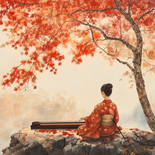 This piece captures the heart of kyoto during autumn, with each pluck of the koto strings evoking the serene fall of leaves and the crisp, cool air of an ancient city embracing change. The music is a reflection on traditional aesthetics, blending natural sounds with deep, reflective melodies to tell a story of natural beauty and transient moments.