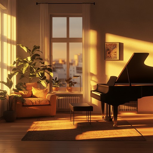 An instrumental torch lounge piece infused with uplifting energy, creating a serene and heartwarming ambiance. The mellow piano lines blend with a comforting rhythm, painting a picture of sun kissed evenings and gentle breezes.