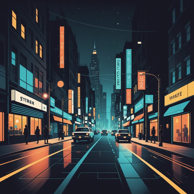 This track captures the essence of nocturnal urban life, blending smooth rhythms with the subtle sounds of the city backdrop. Ideal for reflecting the vibrant yet mysterious atmosphere of late night escapades in the urban landscape. The use of an electric piano adds a touch of jazz influenced sophistication to the hip hop base, providing a dreamy, yet grounded soundscape.