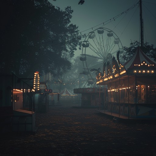 An unsettling yet captivating theatrical composition featuring sinister organ melodies intertwined with eerie ambient effects, transporting listeners to a shadowy and twisted vintage carnival. Perfect for creating a dramatic and spine chilling atmosphere.