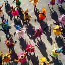 energetic rhythms ignite joyous summer festival dance party