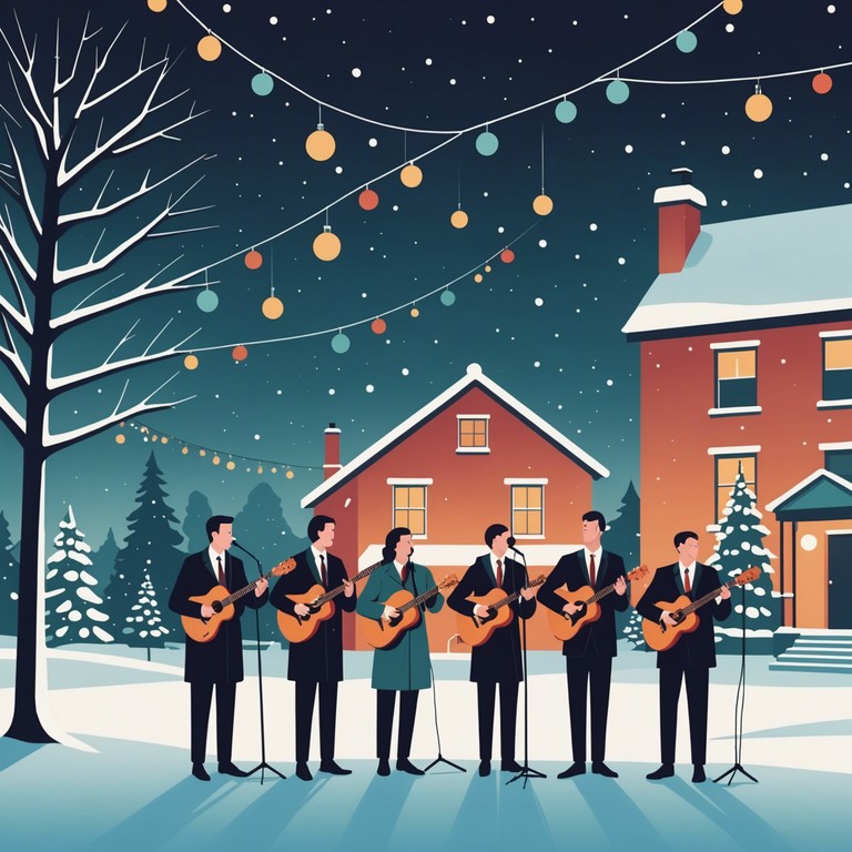 Imagine a joyous holiday gathering where bluesy guitar riffs fill the air, complementing the laughter and cheer of friends and family gathered to celebrate.