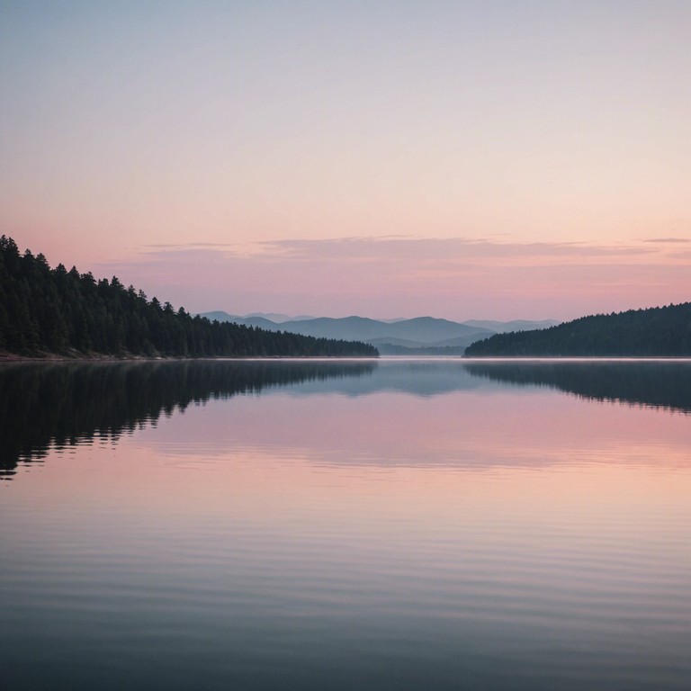 A piano's tender notes act like gentle waves in a still pond, providing a soothing soundscape for moments of solitude and deep reflection. The music serves as a backdrop for self discovery and inner peace, encouraging a silent contemplative state.