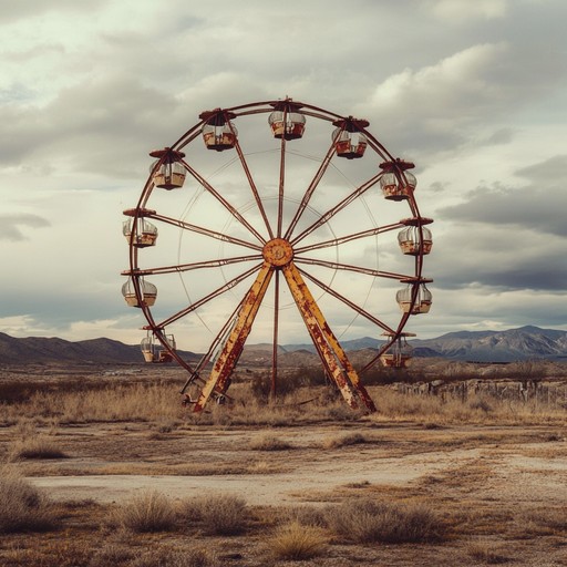 Envision a long forgotten carnival under a dystopian sky. Blend eerie calliope melodies with heavy industrial sounds to create a chilling, steampunk inspired atmosphere. Perfect for bringing an abandoned fairground to life in music.