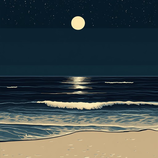 A gentle rumba piece, characterized by soft, swirling rhythms and ethereal melodies that transport the listener to a moonlit beach at night, creating an atmosphere of serenity and tranquility