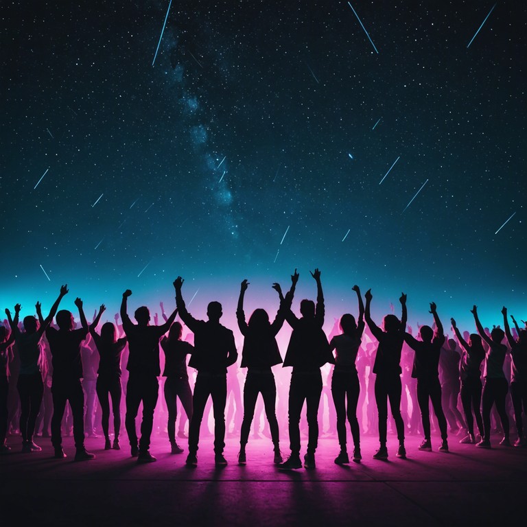 Imagine a scene where everyone is dancing under the neon lights, feeling the beat and letting go of all worries. The chorus hits, and the crowd sings along in unison, creating a moment of pure joy and connection.