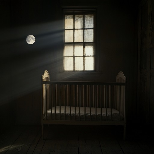 An eerie lullaby combining traditional nursery melodies with dark, mysterious undertones. The music box leads with its simple tune, while subtle, soft ambient sounds add an unsettling feel, creating a calm yet eerie nursery atmosphere