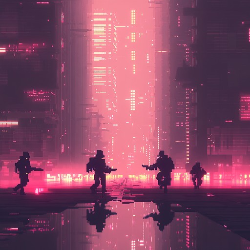 This track encapsulates the thrill of an epic pixelated battlefield in a retro futuristic gaming world. Using chiptune elements conveys the nostalgia of classic gaming with a modern twist, designed to motivate and engage players as they navigate through digital conflicts. Echoes of 8 bit warriors advancing across pixel landscapes enhance the feeling of a nostalgic yet futuristic adventure.