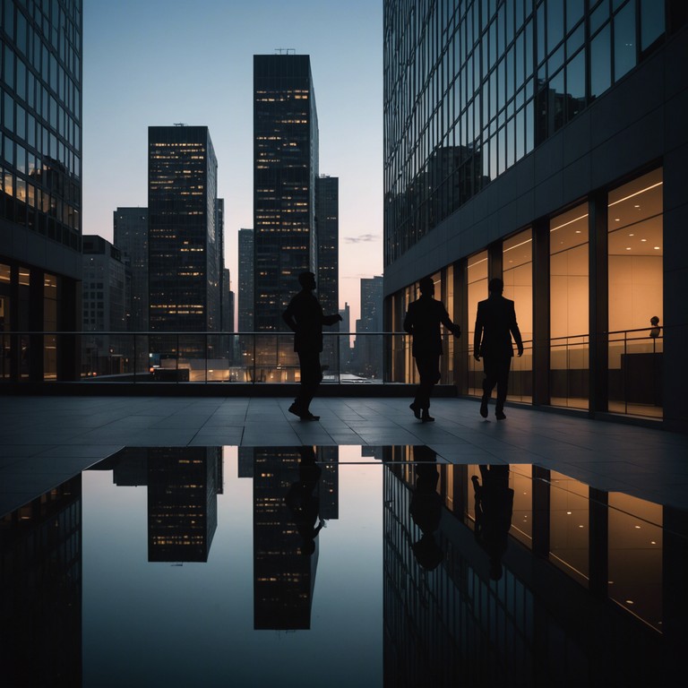 Reflections at dusk explores similar themes to mirrors in twilight, though it places more emphasis on the interplay of light and shadow, using slower builds and more pronounced violin solos to create a captivating dance of eerie elegance.