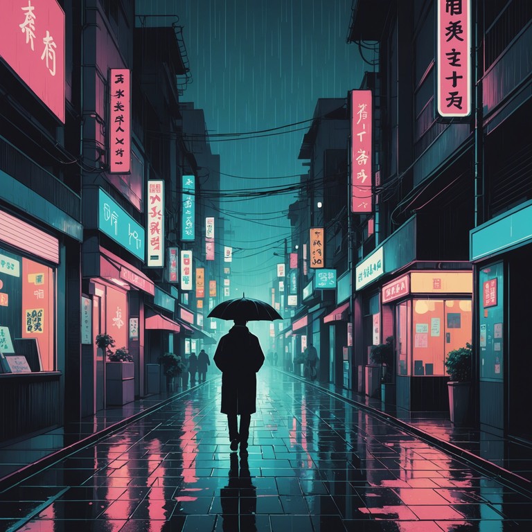 This alternative version takes a deeper dive into the same rain soaked atmosphere, magnifying the sense of isolation and introspection. Here, the electric piano delicately treads through the essence of loneliness and the urban enigma, evoking stronger feelings of being lost in one's thoughts while wandering through a lively, yet emotionally empty, cityscape.