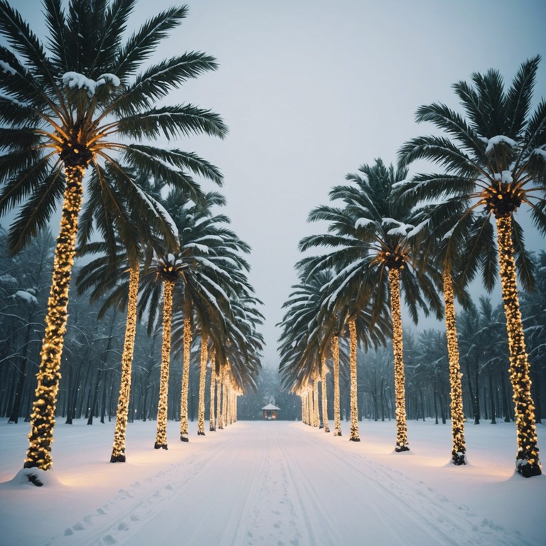 Imagine sunlit snowy scenes transformed into bright beach holidays, featuring the gentle clink of ice in drinks replacing the crunch of snow, all carried by the lively tunes of a steelpan.